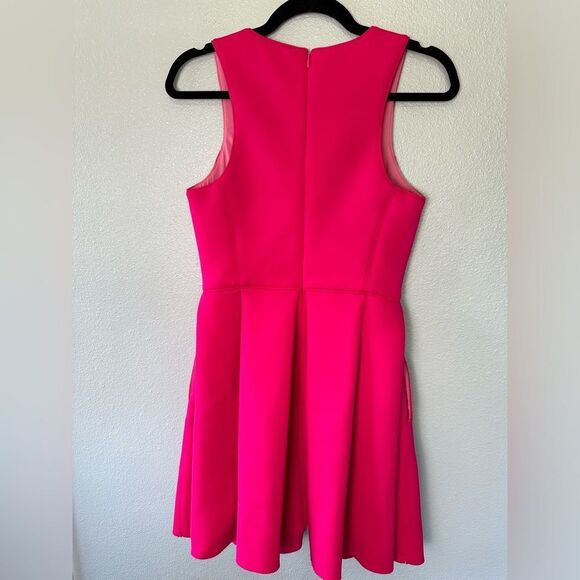 Tibi Sleeveless Fit & Flare Scuba Neoprene Dress  Pink Size 2 - Picture 8 of 13